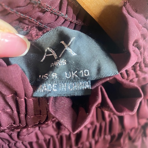 AX Paris Smocked High Neck Mini Dress Womens 8 Sophiticated Dark Academia Chic - Picture 4 of 6